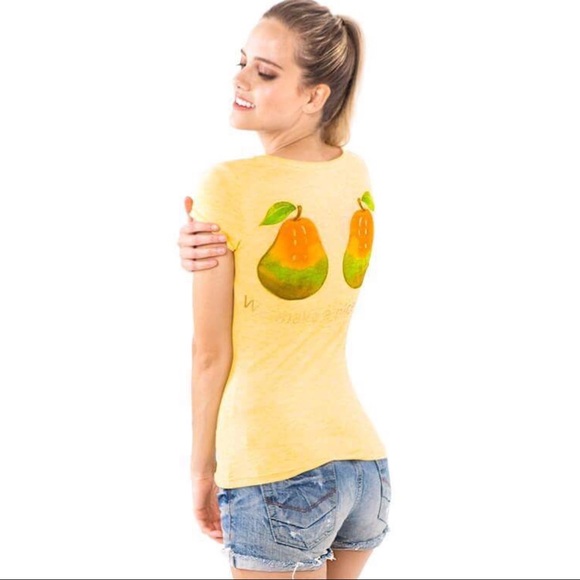 We Make a Nice Pear  Yellow Graphic Shirt - Picture 2 of 4